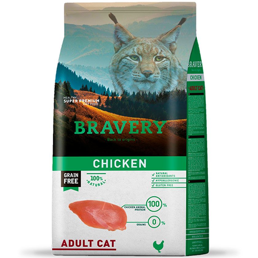 Producto ALIM GATO ADULTO BRAVERY CHICKEN 2KG