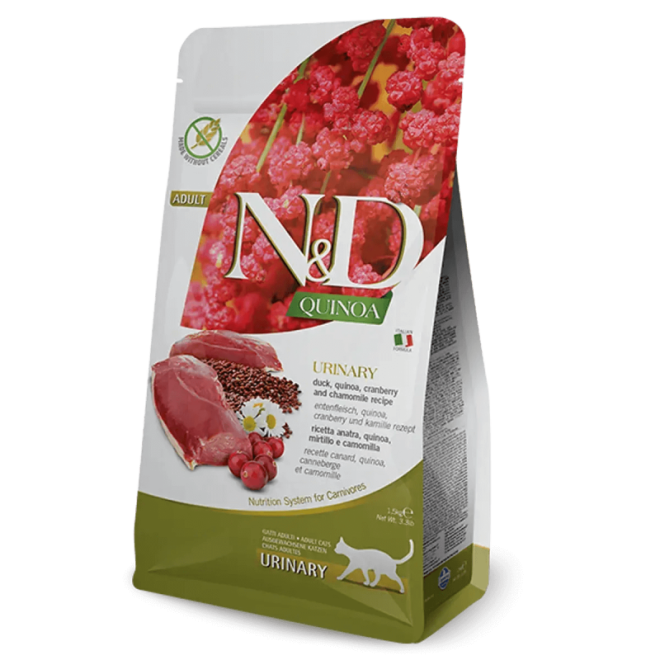 Producto ALIM GATO N&D URYNARY PATO Y QUINOA 7.5KG